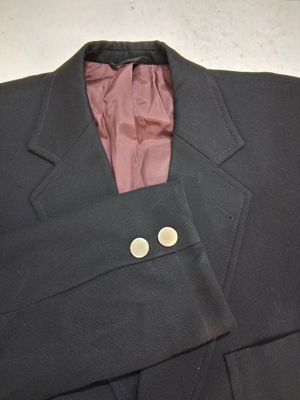 Vintage Westbury Blazer Jacket Men Sz US 45 L/XL (55) Black Wool Two Button Coat